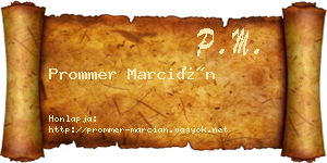 Prommer Marcián névjegykártya